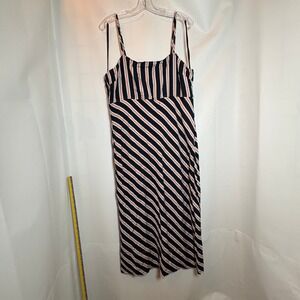 Laundry by Shelli Segal Striped Maxi Dress Size 14 Navy Orange 90s Y2K Preppy